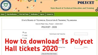 TS Polycet Hall tickets download 2020 | How to download ts polycet hall tickets | Ts polycet 2020