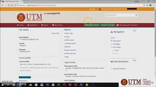 UTM e-Learning | Course and User Setting