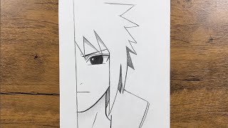 How to draw sasuke uchiha easy step-by-step | easy anime drawing for beginners