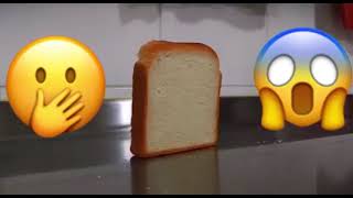 A piece of bread falling over