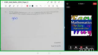 CSEC Add Maths 2024 Paper 2 Question 1 Solution