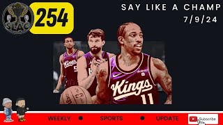 SLAC 254 – Derozan’s move, PG dissed in LA, Dak’s boot, Bronny’s debut, WNBA All Star game + MORE!