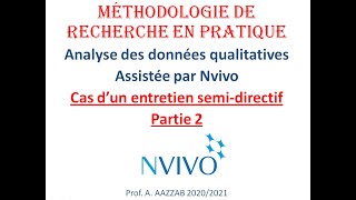 Analyse des données qualitatives Assistée par NVivo (2/2)