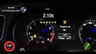 Vw Golf mk6 R 2.0 tfsi Stage 5 WMI big turbo GTX 3071 gen2  DSG 6 Speed acceleration 100-200 draggy