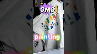 Painting on T shirt for the first time 😱(my mother reaction 🙂) part 1#shorts #viral #trending