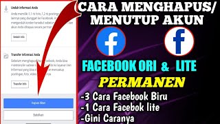 CARA MENUTUP ATAU MENGHAPUS AKUN FACEBOOK SECARA PERMANEN||TERBARU