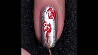 Rose pattern Nailart tutorial for beginners | Valentine's day nailart designs #shorts#nailart