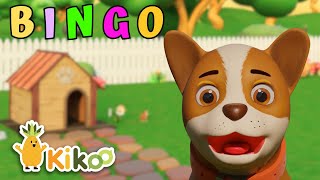 🐶 BINGO Song | Learn farm animals and animal sounds| Nursery Rhymes and Songs for Kids | @KikooClub