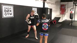 Tin training Muay Thai at sweatbox Bristol  1st November 2018