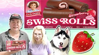 Trying Little Debbie's STRAWBERRY Swiss Rolls for the First Time