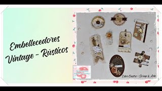 EMBELLECEDORES VINTAGE RÚSTICO Y GAMA DE COLOR MARRÓN - RETO CERECITAS ARTE Y SCRAP  - #SCRAPBOOKING