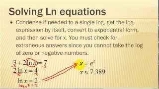 Solving exponential and log equations