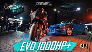 Evo 1000h.p. VS Ducati / Mitsubishi Lancer Evolution 8 за 100k$ / Драговый Ducati Panigalle 1299