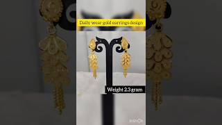 light weight gold earrings design #goldearringscollection  #gold  #shortsvideo  #short #viral