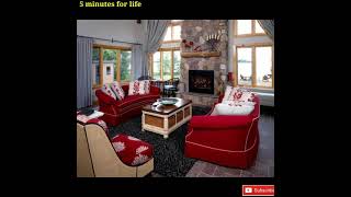 Modren red living room interior design