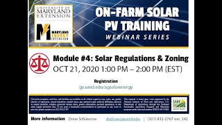 On-Farm Solar Webinar Series: #4 Solar Regulations and Zoning