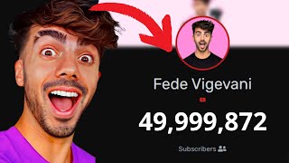 📊 Fede Vigevani - Suscriptores en Vivo | Apunto de llegar a 50 Millones de Suscriptores en YouTube