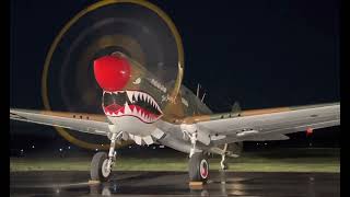 P-40 Warhawk nighttime engine run