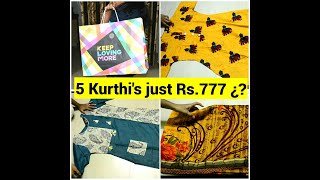 5 Kurthi's Rs.777 ?? | KLM Fashion Mall | My Diwali Collections | Bangalore Shopping