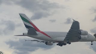 Emirates Airbus A380-861 [A6-EED] landing at London Heathrow Airport