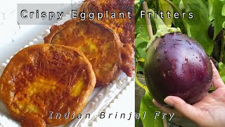 Crispy Eggplant Fritters | Indian Style Brinjal Fry | Homegrown Organic Eggplant