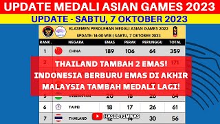 UPDATE LIVE - Perolehan Medali Asian Games 2023 Hari ini - Klasemen Medali Asian Games 2023