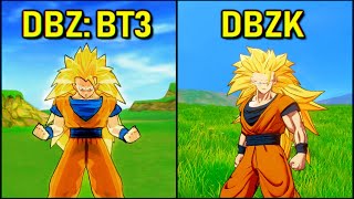 Goku - All Transformations & Attacks | DBZ Kakarot vs Tenkaichi 3 [SSJ-SSJ2-SSJ3-KX20]