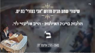 הלכות ברכת האילנות חלק ב' - הרב אליעזר לוי.