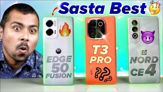 vivo T3 Pro vs Moto Edge 50 Fusion vs Oneplus Nord CE 4 * COMPARISON * Battery, BGMI & Camera Test 🔥