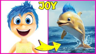 Inside Out 2 Animation Movie Characters As Sea Animals 🐠 | Anxiety, Joy, Envy, Fear