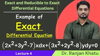 Exact Differential Equation | L4 | Example @ranjankhatu