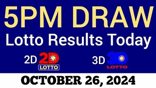 Lotto Result Today 5pm Draw October 26 2024 Swertres Ez2 PCSO Live Result