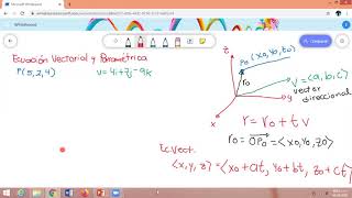 Ecuación vectorial y paramétrica de la recta en el espacio