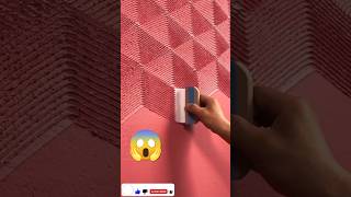 wall putty😱 texture design with roller | #shortsvideo 🔥