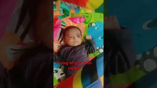 How 1 month old baby interact with rattles#shortsviral #ayan #muhammad