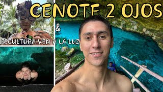 FOMOS SURPREENDIDOS POR ESSE LUGAR!!  - CENOTE 2 OJOS & ESCULTURA VEN A LA LUZ (TULUM)