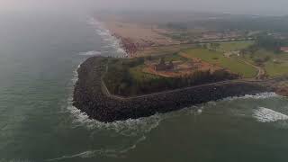 Mamallapuram shore temple aerial footage aerial drone shot FREE STOCK VIDEO