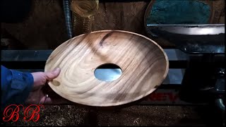 Fixing a funnel in a large Tigerwood bowl