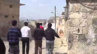 Syria   Binnish Residents Rush to Assad Bombing Site to Seek Wounded Civilians 5 April 13 Idlib