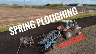 Spring ploughing on the farm - aerial views