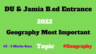 Jamia & DU B.ed Entrance 2022 Economics Most Important Topic