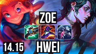 ZOE vs HWEI (MID) | 7k comeback, 1500+ games, Legendary | EUW Master | 14.15