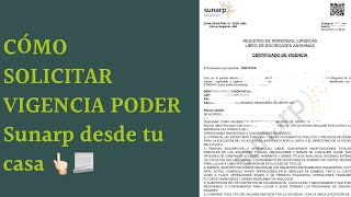 COMO SACAR VIGENCIA DE PODER EN SUNARP EN LINEA