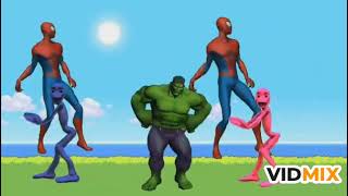 Avengers vs aliens group dance animation model