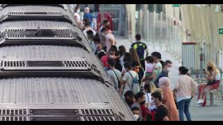 4K - Halic Metro Station - Poeple, istanbul, Turkey - August 2021 / 400mm Lens