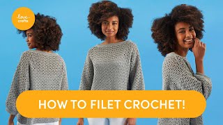 Learn the filet crochet technique and make this gorgeous summer sweater!