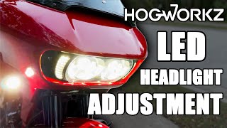 Road Glide Headlight Adjustment for the HogWorkz Dual Visionz LED Headlight