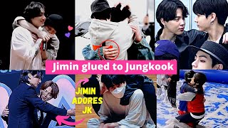 Jimin sticks to Jungkook like glue