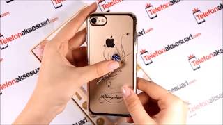 Apple iPhone 7 Swarovski Taşlı Lale Desenli Şeffaf Kılıf Tanıtımı