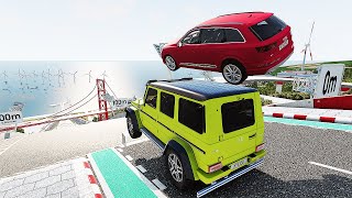 Big High Ramp Jumps VS Sports LUX SUV Cars Crashes #6 - BeamNG Drive